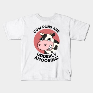 Udderly Amoosing Funny Cow Pun Kids T-Shirt